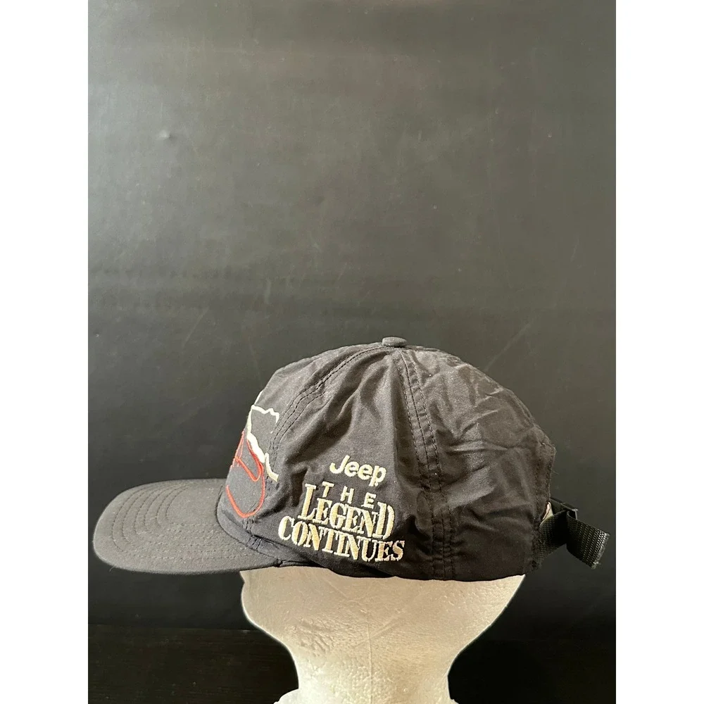 Vintage Jeep The Legend Continues Cherokee Mountain‎ Embroidered Black Hat Cap
